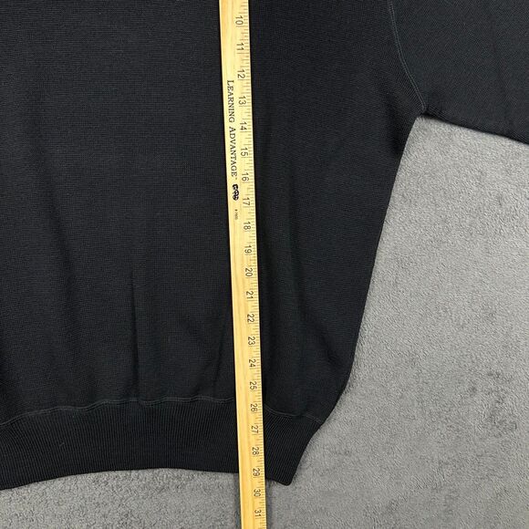 I Levrieri Mens XXL Sweater Black 100% Merino Wool LuxuryItaly Knit Pullover VTG - Picture 5 of 7